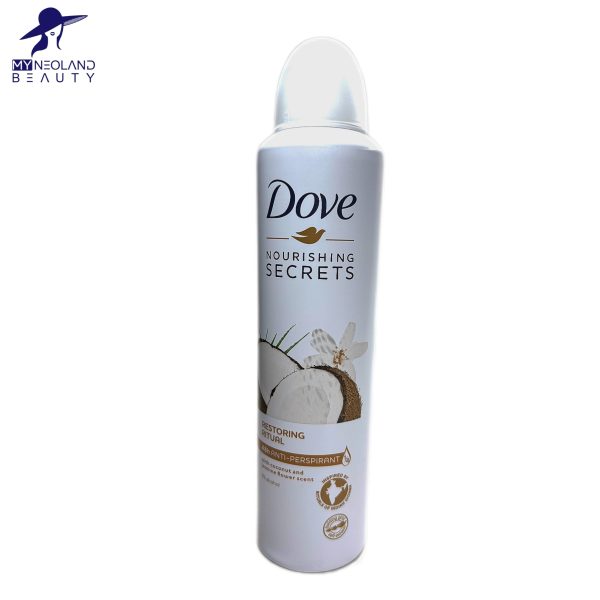 اسپری بدن 48 ساعته داو dove زنانه رایحه نارگیل جزمین - تصویر 1